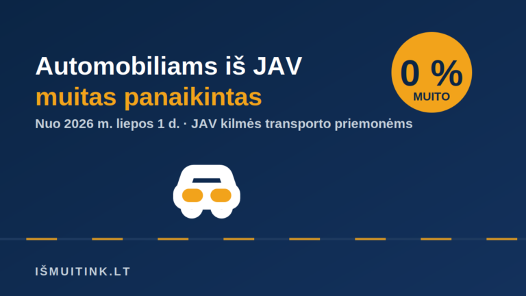 Nuo liepos 1 d. JAV kilmės automobiliams – 0 % muito: ką reikia žinoti